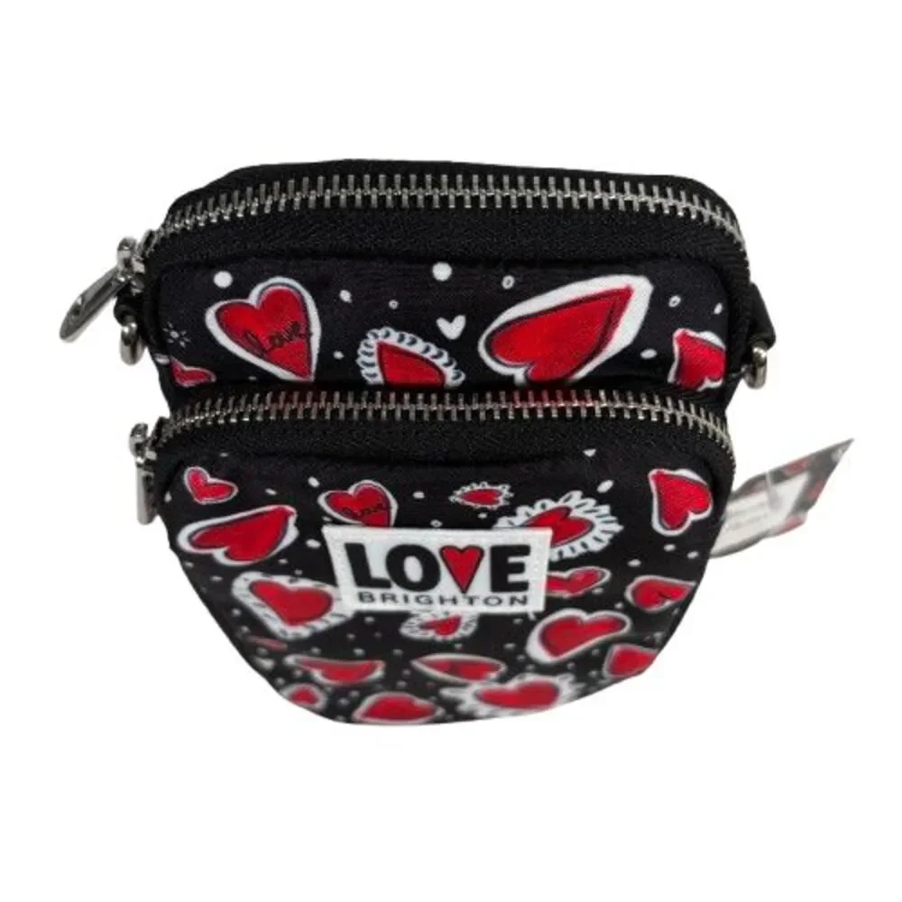 New Brighton Love Hearts A Flutter Utility Crossbody Bag Purse Organizer MRP $88